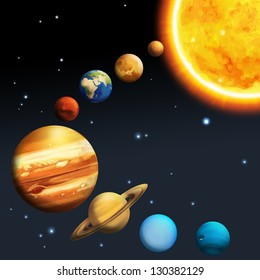 The Solar System - Milky Way - Astronomy For Kids - Illustration For The Children