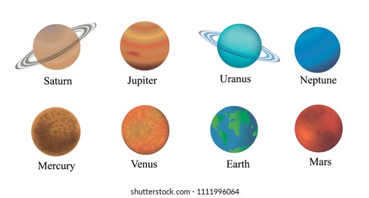 Solar System Planets Set Icons Design Stock Illustration 1111996064 ...