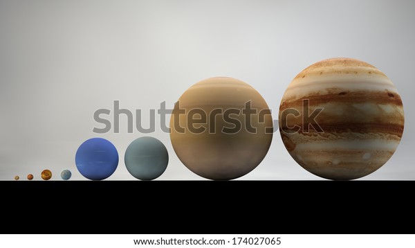 Solar System Planets Sizes Dimensions Elements Stock Illustration 174027065