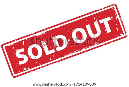 Sold Out red rectangular filled rubber stamp icon isolated on white background. Sold out square stamp symbol.