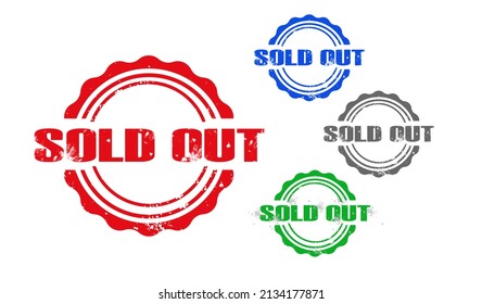 Sold out stamp illustration on white background