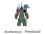 Soldier with Battle Ax 3D  rendering