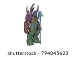 Soldier with Battle Ax 3D  rendering