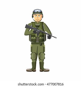 Soldier Weapons Icon Cartoon Style Isolated Stock Illustration ...