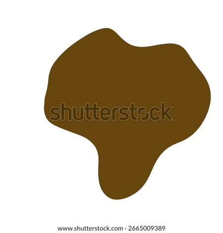 A solid, earthy brown blob with smooth, unpredictable curves.