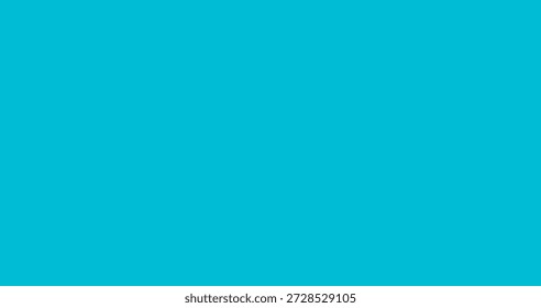 Solid turquoise field is filling frame in flat design, showing even saturated color. Monochrome, minimal, abstract, colorfield, digital, background, vector