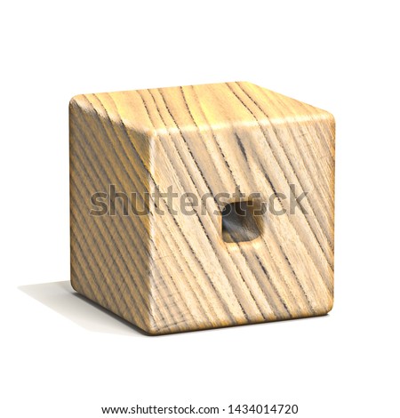 Solid wooden cube font Letter O 3D render illustration isolated on white background Foto stock © 