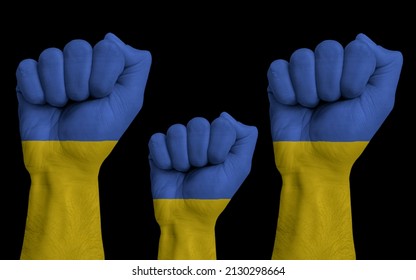 Solidarity With Ukraine Abstract Background with Painted fist. Patriotic and togetherness concept. Standing with Ukraine backdrop. Pray for Ukraine. Banner to support the war conflict in Ukraine. - Powered by Shutterstock