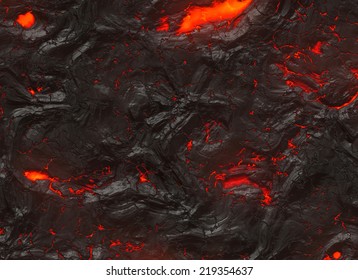 Solidified Hot Lava Texture Of Eruption Volcano