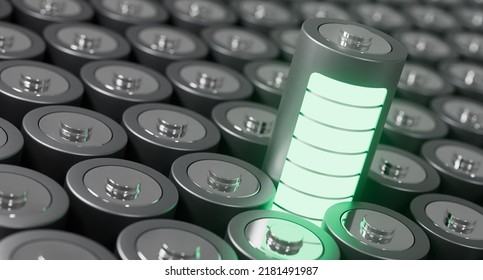 Solid-state Battery Pack Design For Electric Vehicle (EV) Concept, New Research And Development Batteries With Solid Electrolyte Energy Storage For Future Car Industry, 3d Illustration