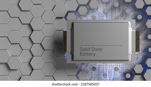 Solid-state Battery Pack Design For Electric Vehicle (EV) Concept, New Research And Development Batteries With Solid Electrolyte Energy Storage For Future Car Industry, 3d Illustration