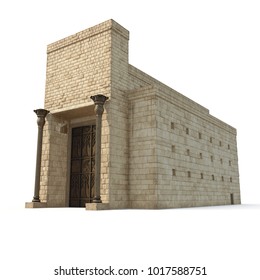 Solomons Temple On White. 3D Illustration