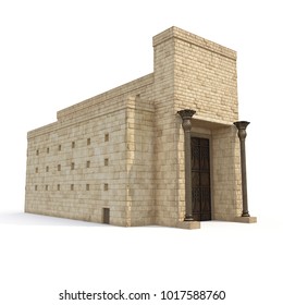 Solomons Temple On White. 3D Illustration