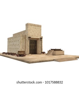 Solomons Temple On White. 3D Illustration