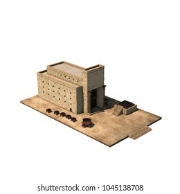 Solomons Temple On White. 3D Illustration