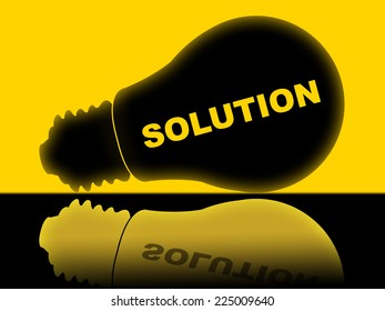 Solution Lightbulb Indicating Achievement Resolution And Successful
