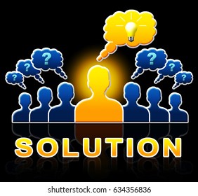Solution People Represent Solving Successful And Resolution 3d Illustration