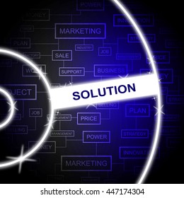 Solution Word Representing Successful Goals And Achievement