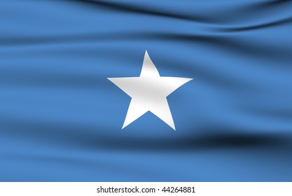 Flag Somalia Waving Wind Detail Stock Illustration 97710749