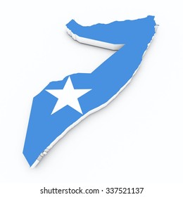 Somalia Flag On 3d Map