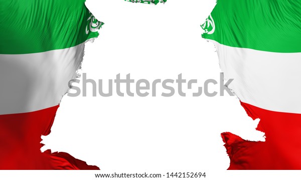 Somaliland flag ripped apart, white background,\
3d rendering