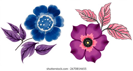 Some nice abstract flower and leaf elements