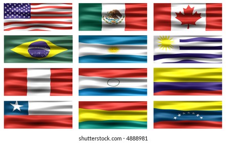 Some North South America Flags Stock Illustration 4888981 | Shutterstock