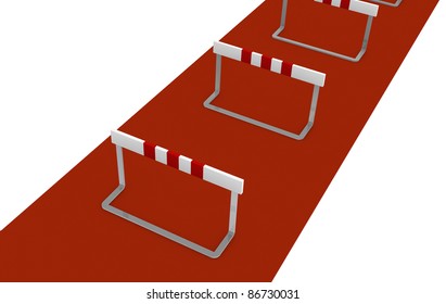 some obstacles, concept of difficulty or problem (3d render)