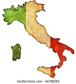 Some Old Vintage Map With Flag Of Italy