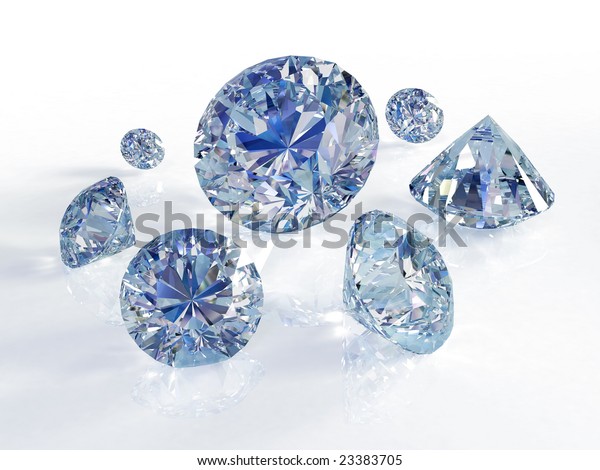 Some Perfect Diamonds Isolated On Black Stock Illustration 23383705