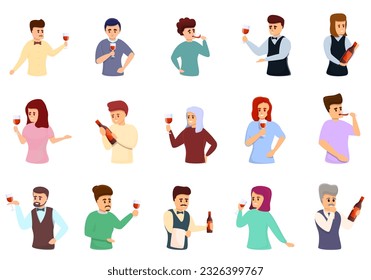 Sommelier icons set. Cartoon set of sommelier icons for web design - Powered by Shutterstock