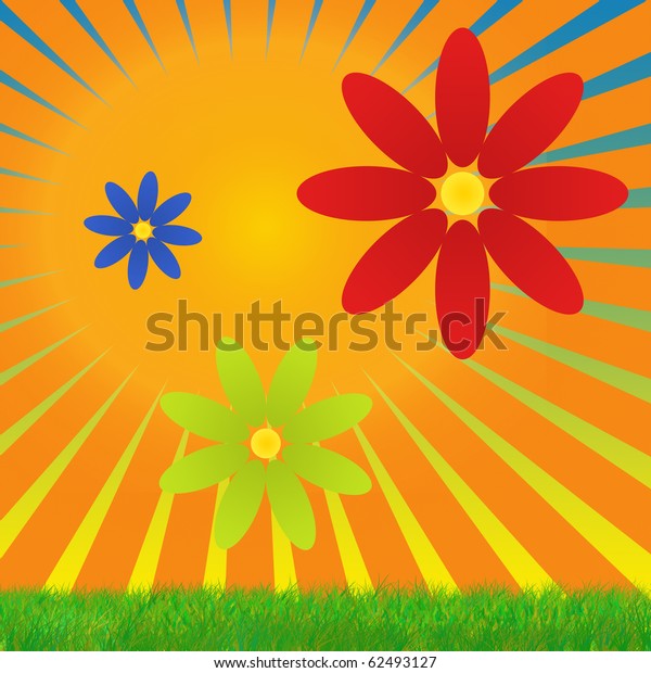 Sommer Sonne Sonnenschein Stock Illustration