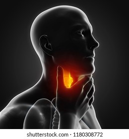 Sore Throat Illustration. 3D Rendering