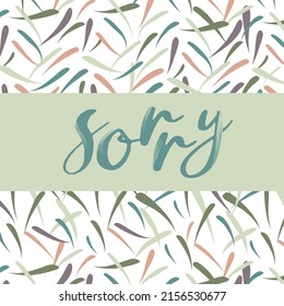 Sorry Card Design Colorful Bamboo Leaves Stock Illustration 2156530677 ...