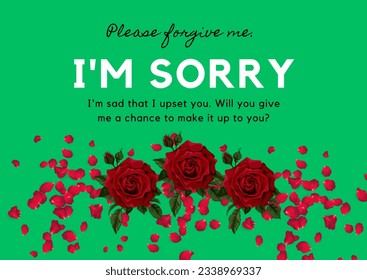 sorry card with floral background - Powered by Shutterstock