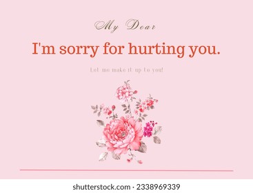 sorry card with floral background - Powered by Shutterstock