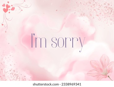 sorry card with floral background - Powered by Shutterstock