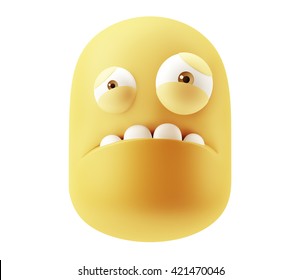 Sorry Emoticon Face 3d Rendering Stock Illustration 421304629