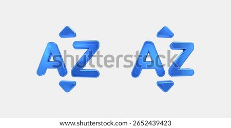 sort by alpha 3D icon on isolate white background