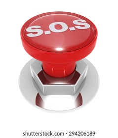 Sos button - isolated on white.