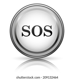 SOS icon. Internet button on white background. 