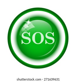 SOS icon. Internet button on white background. 
