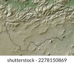 Souk Ahras, province of Algeria. Elevation map colored in wiki style with lakes and rivers