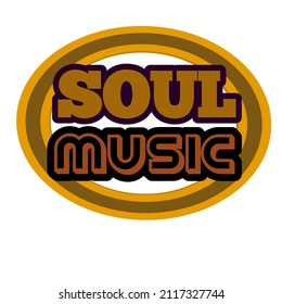 Soul Music Logo With Oval Border In Retro Colours