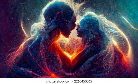 Soulmates In Eternal Embrace Within Divine Energy