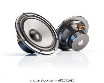 Sound audio loudspeakers isolated on white background - 3d illustration