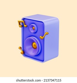 sound box play music icon 3d render concept for party club dj concert and Ceremony 
   - Powered by Shutterstock