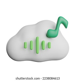 Sound Cloud Audio 3D Rendering Illustration