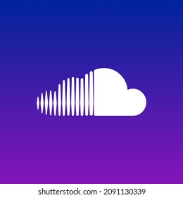 A Sound Cloud Logo On A Bluish Purple Background.