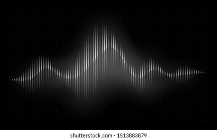 Sound Wave. Abstract Music Pulse Background. Audio Voice Rhythm Radi Wave, Frequency Spectrum Illustration